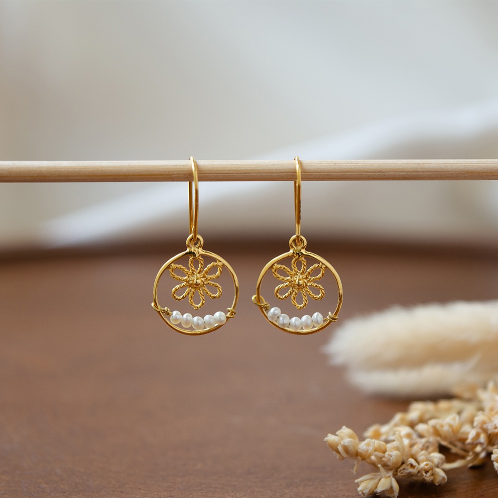 Filigree Pearl Drop Earrings