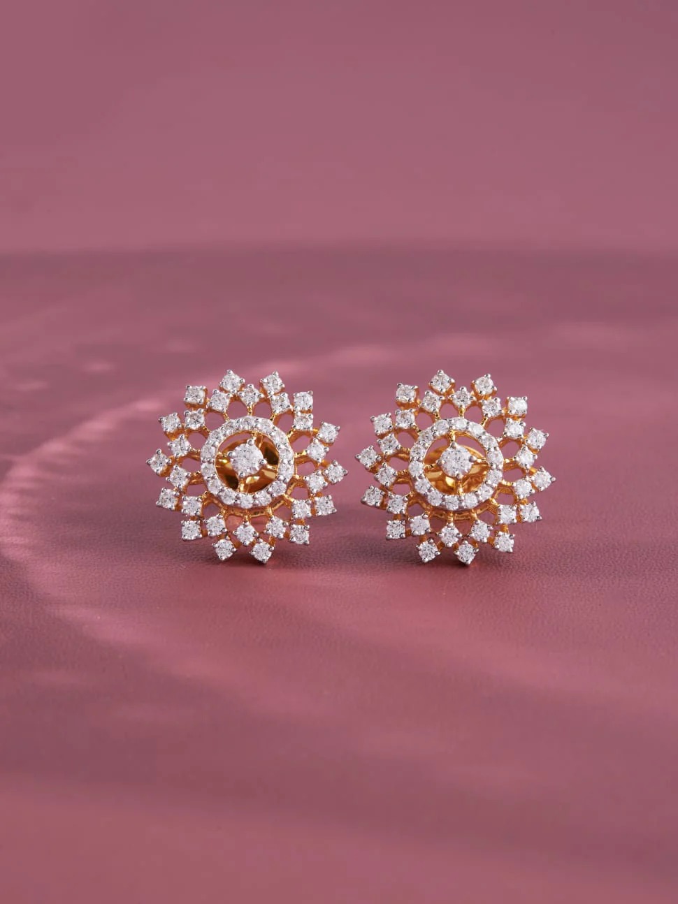 Sunburst Diamond Stud Earrings