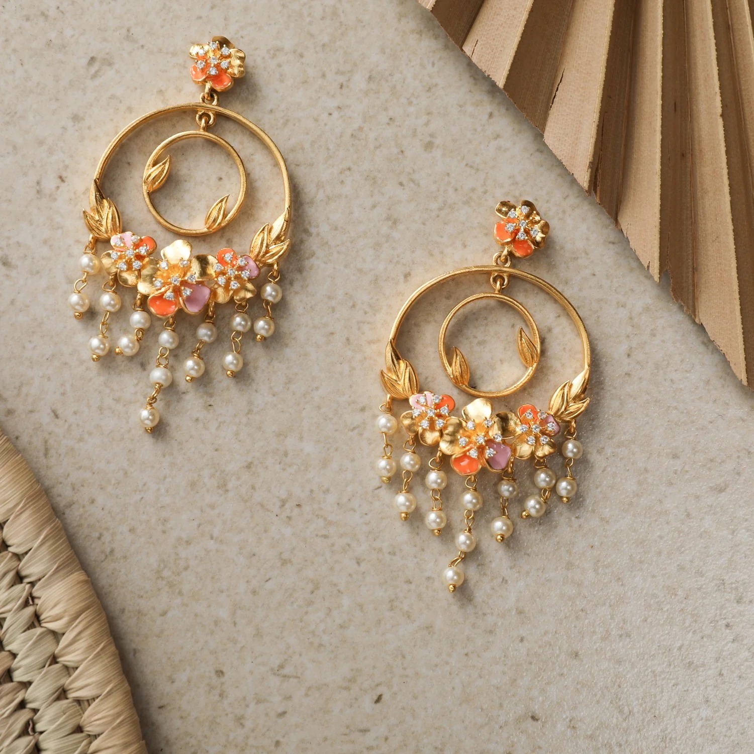 Floral Chandbali Earrings