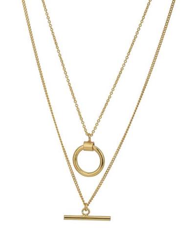 Layered Circle and Bar Necklace