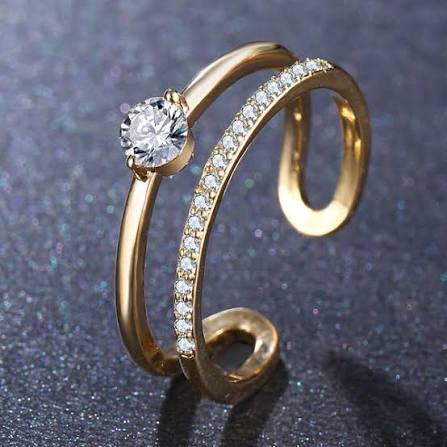 Twin Band Solitaire Ring